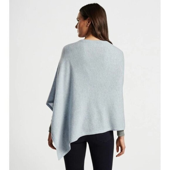 Peter Millar x Netjets Essential Cashmere Poncho Gray Womens Size OS Minimalist - Picture 2 of 7